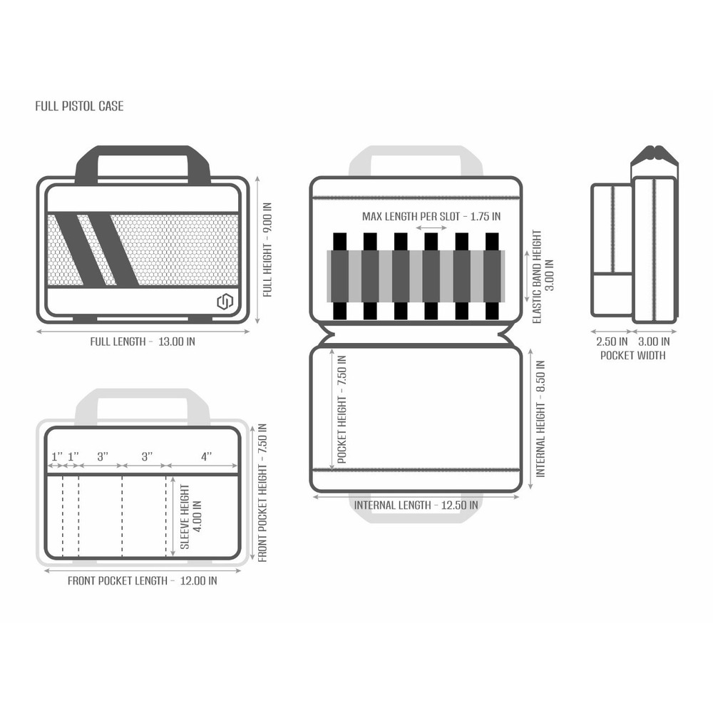 Savior Equipment Specialist Series Pistol Case Obsidian Black Soft Range Bag 13" - Picture 6 of 6